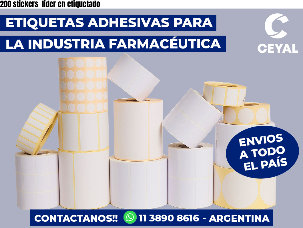 200 stickers  líder en etiquetado