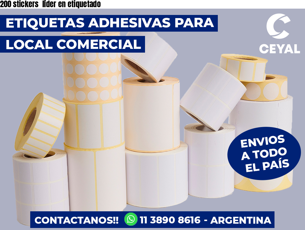 200 stickers  líder en etiquetado