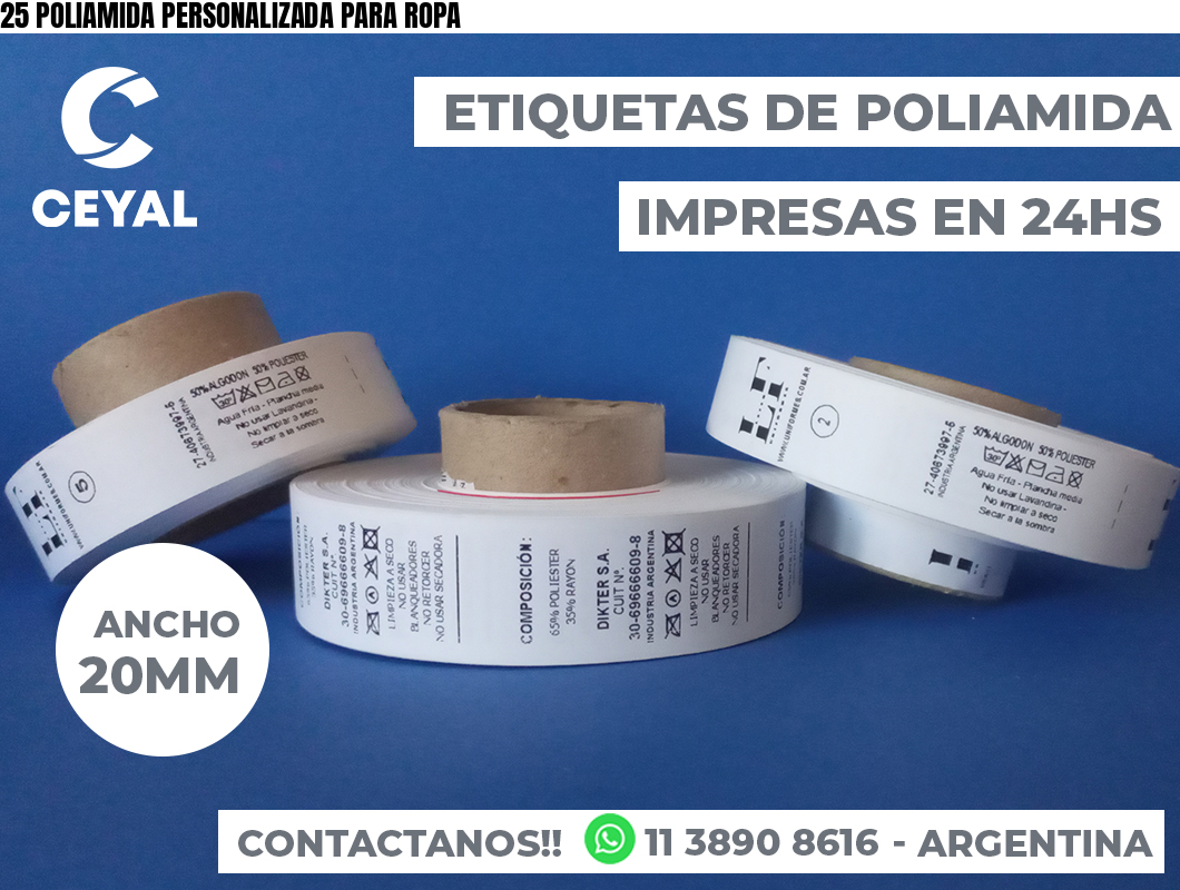 25 POLIAMIDA PERSONALIZADA PARA ROPA