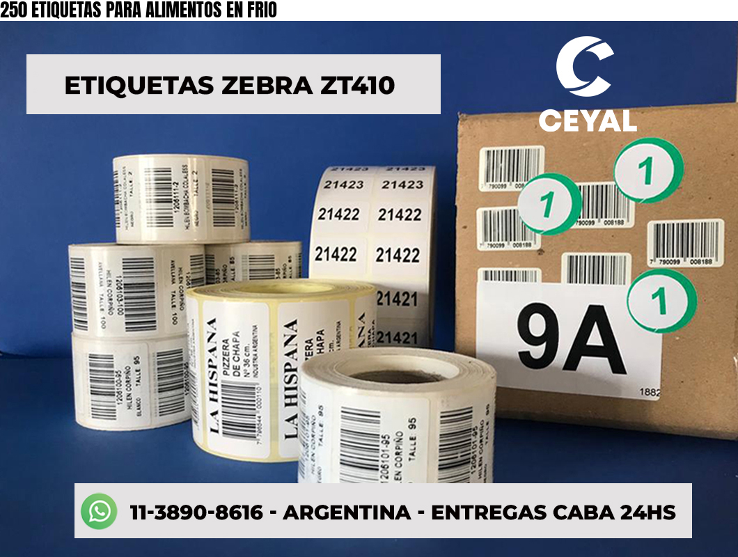 250 ETIQUETAS PARA ALIMENTOS EN FRIO