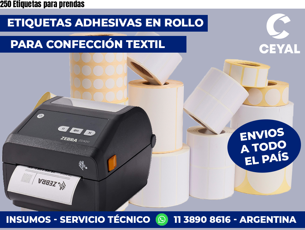 250 Etiquetas para prendas