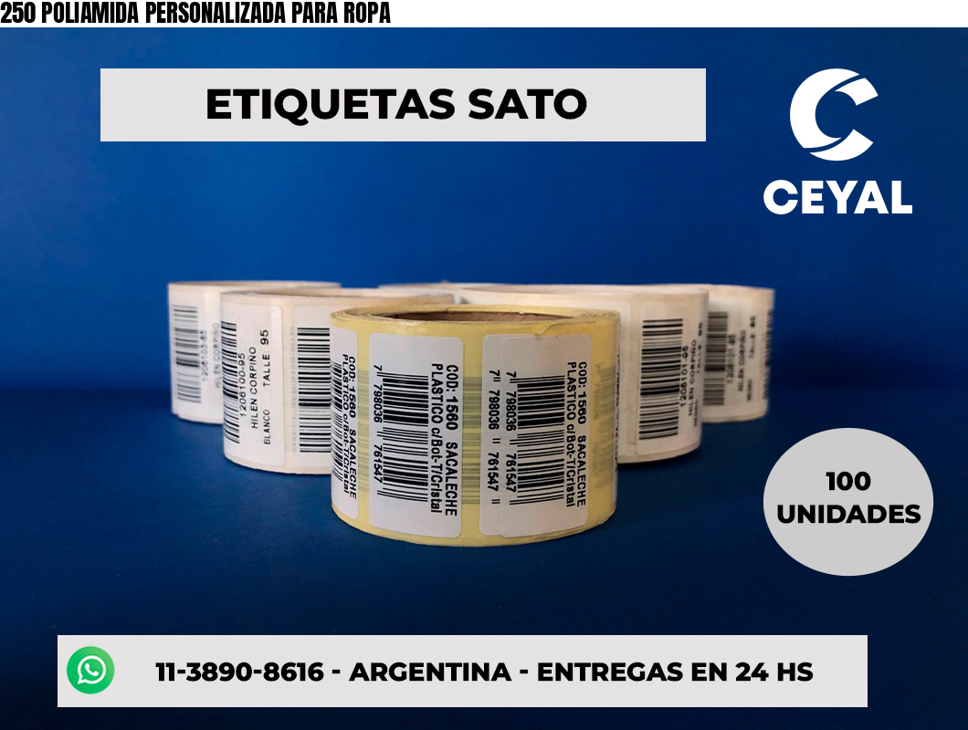 250 POLIAMIDA PERSONALIZADA PARA ROPA