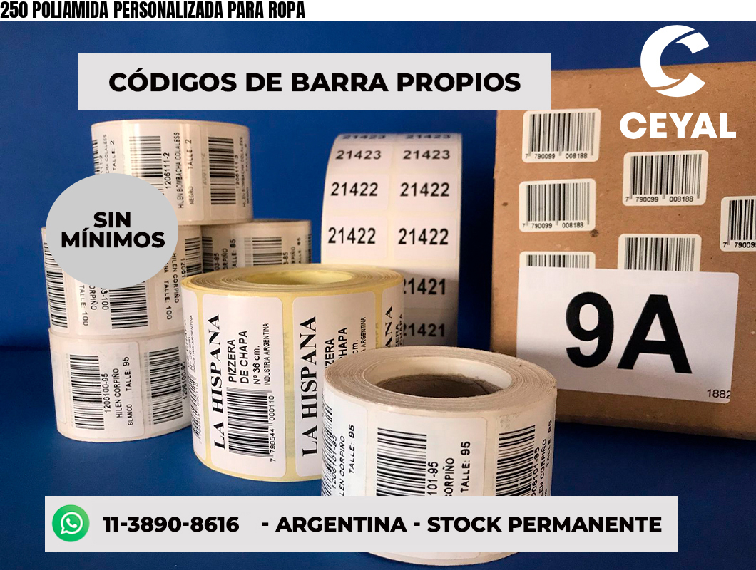 250 POLIAMIDA PERSONALIZADA PARA ROPA