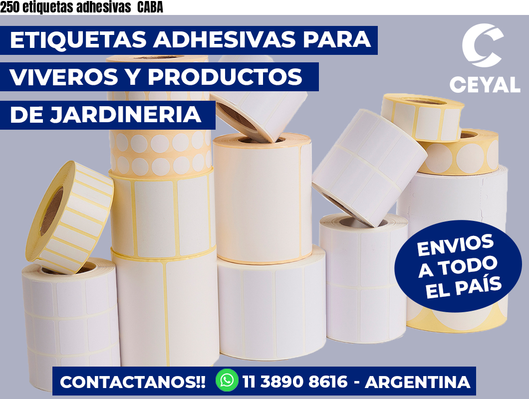 250 etiquetas adhesivas  CABA