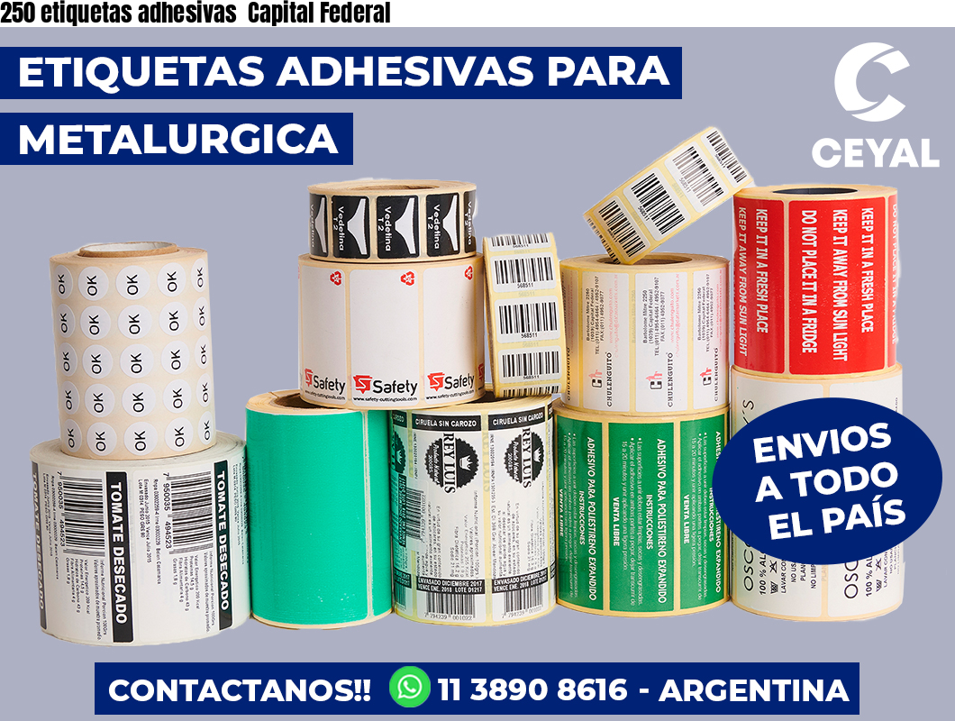 250 etiquetas adhesivas  Capital Federal
