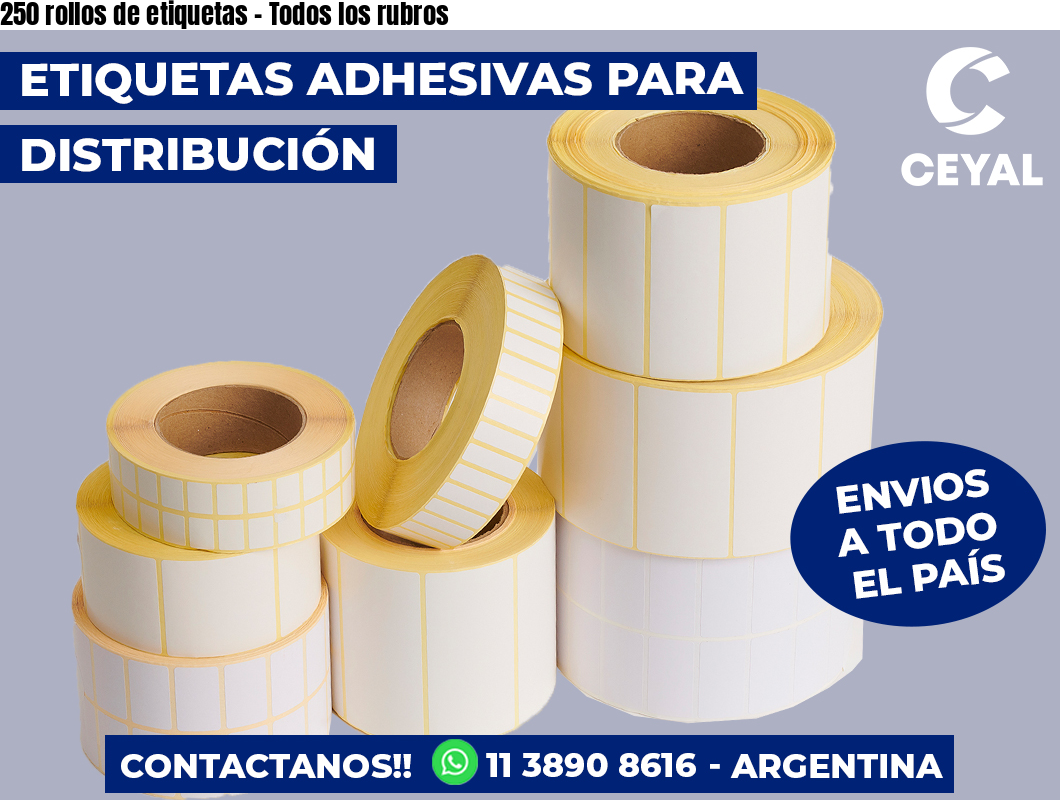250 rollos de etiquetas - Todos los rubros