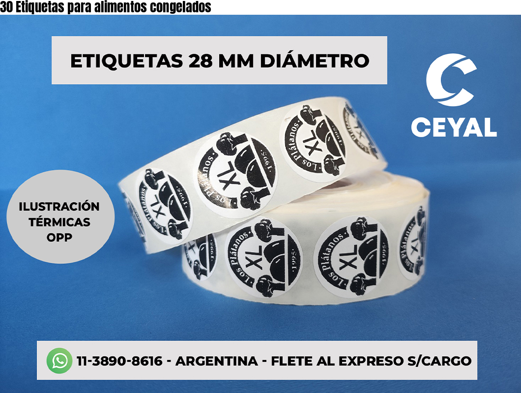30 Etiquetas para alimentos congelados