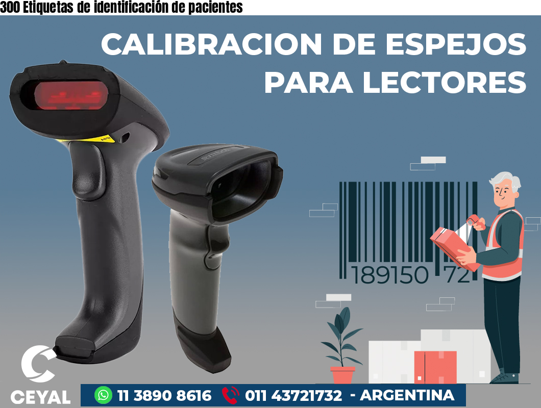 300 Etiquetas de identificación de pacientes