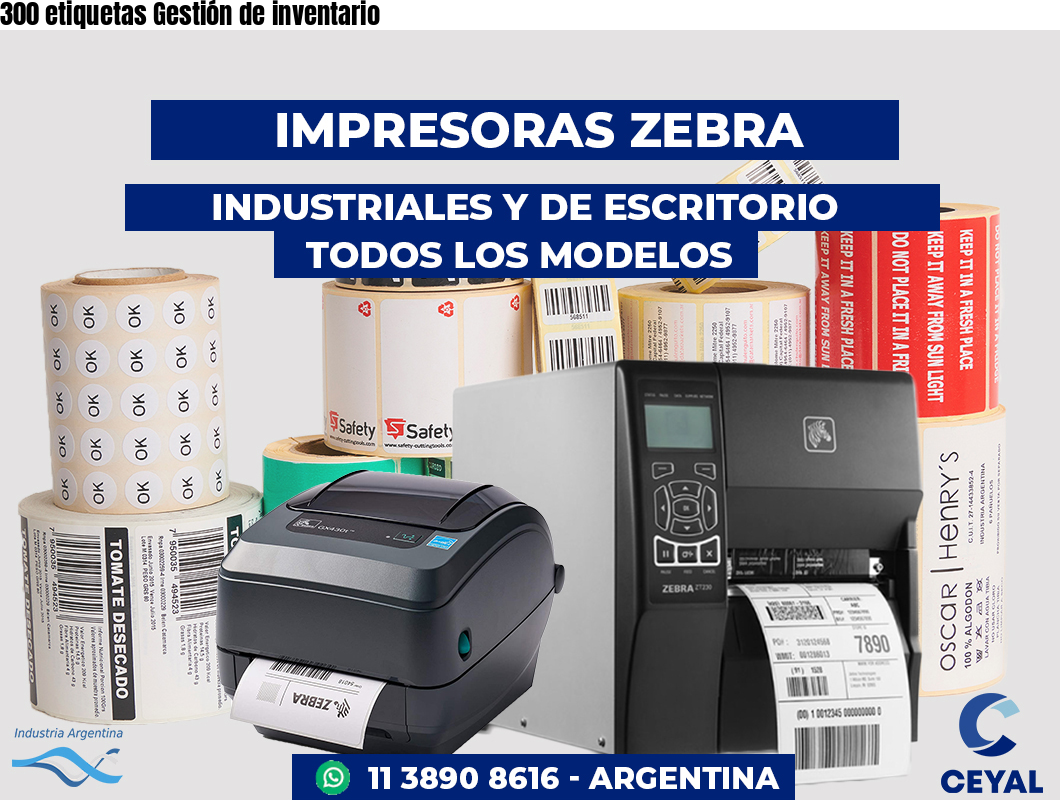 300 etiquetas Gestión de inventario
