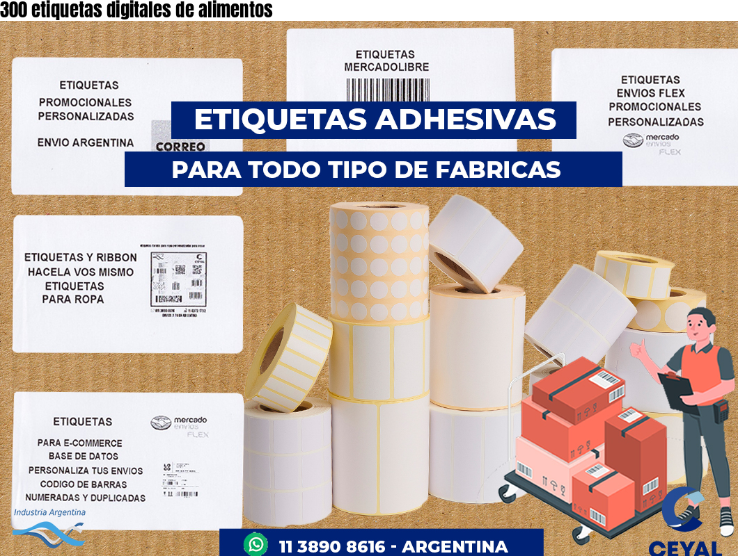 300 etiquetas digitales de alimentos