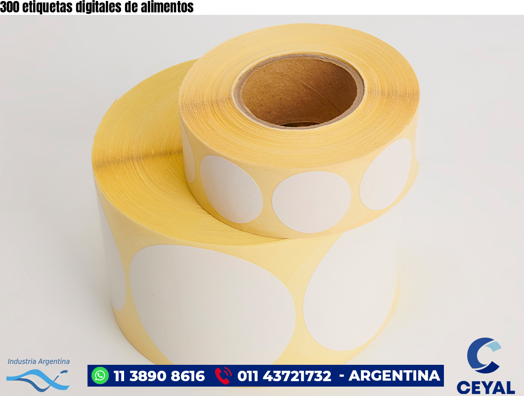 300 etiquetas digitales de alimentos
