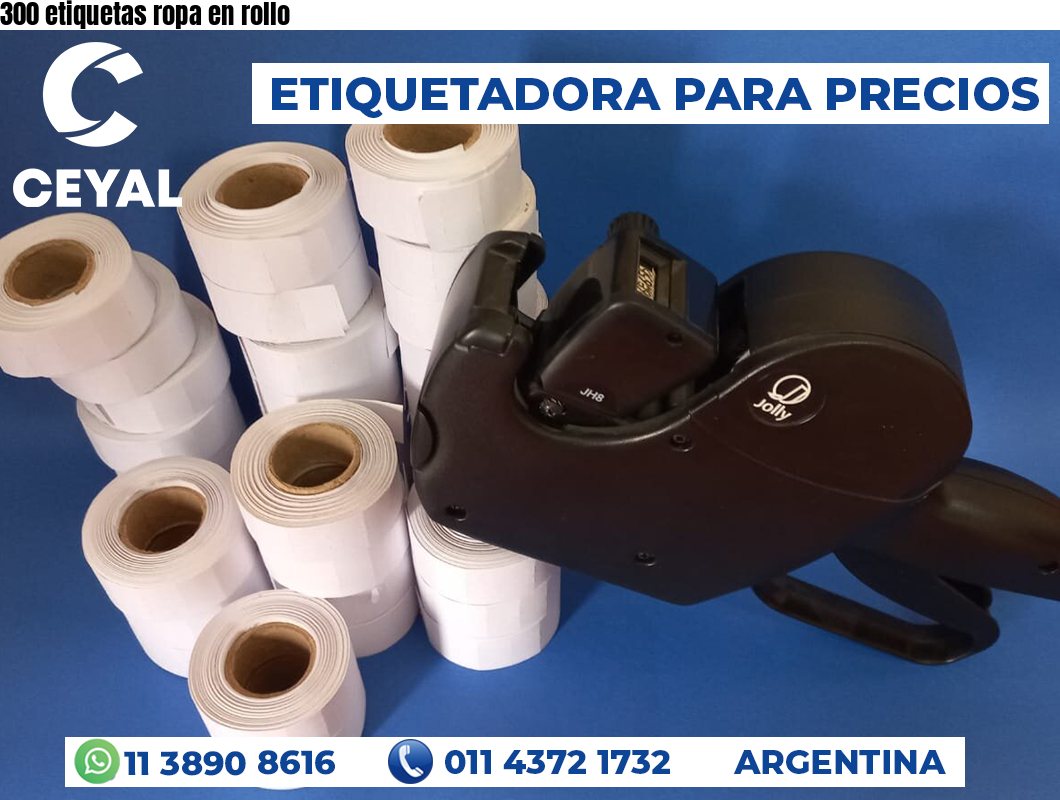 300 etiquetas ropa en rollo
