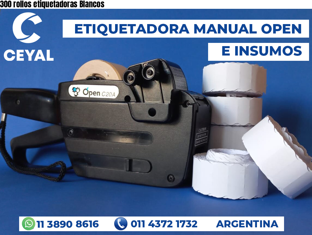 300 rollos etiquetadoras Blancos