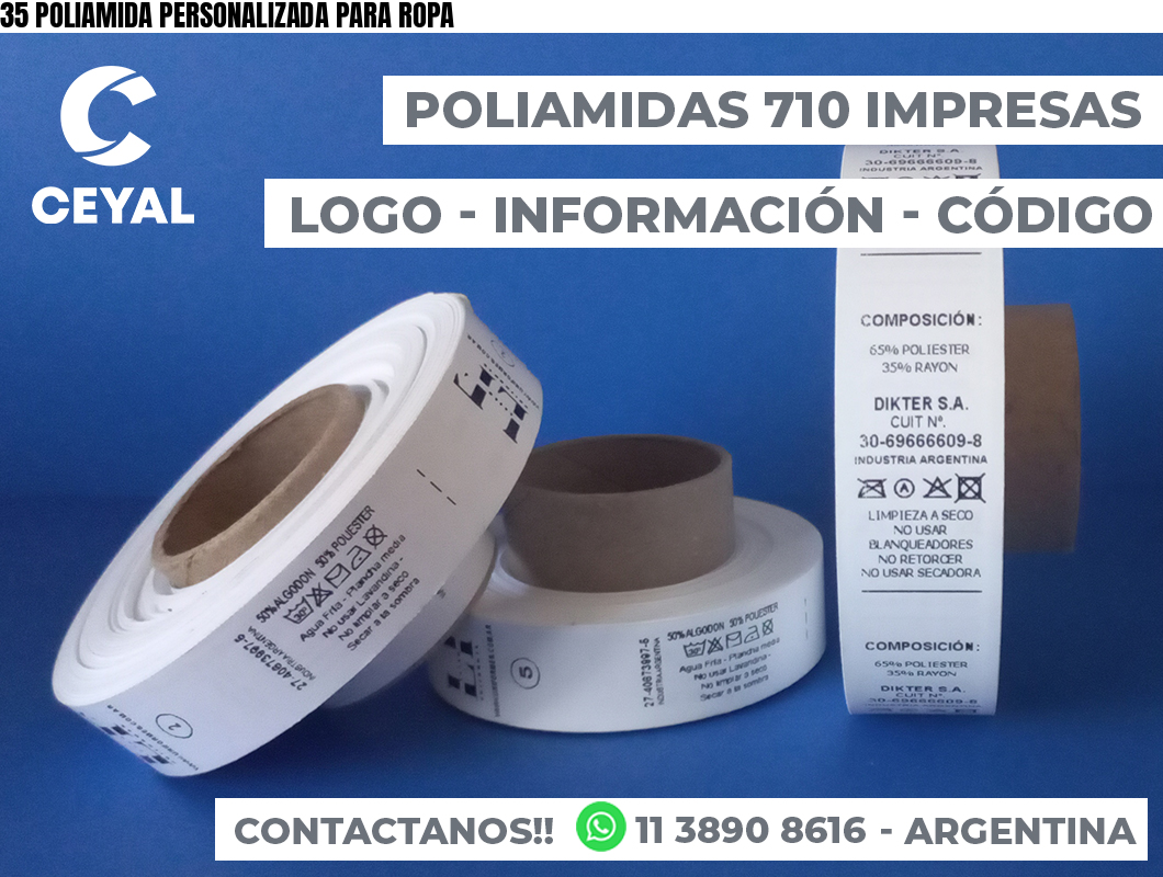 35 POLIAMIDA PERSONALIZADA PARA ROPA