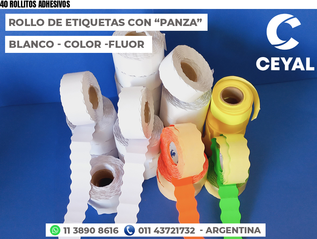 40 ROLLITOS ADHESIVOS