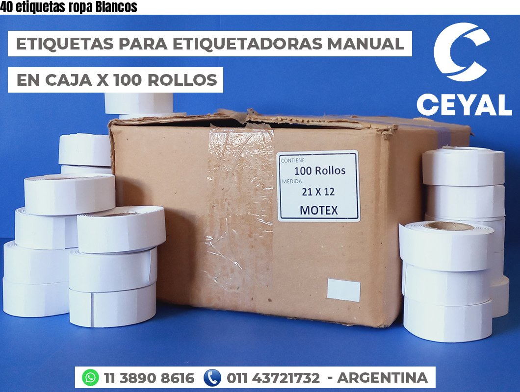 40 etiquetas ropa Blancos