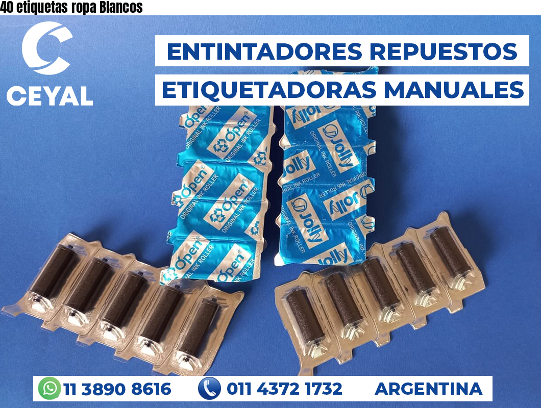 40 etiquetas ropa Blancos
