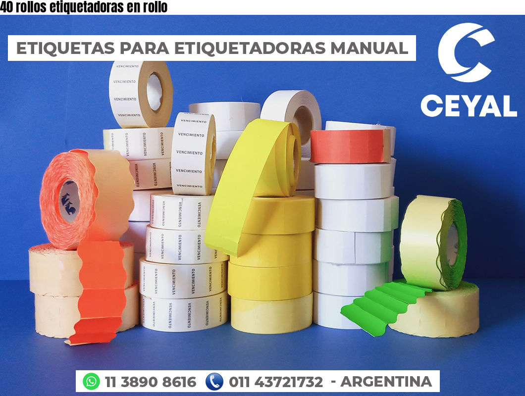 40 rollos etiquetadoras en rollo