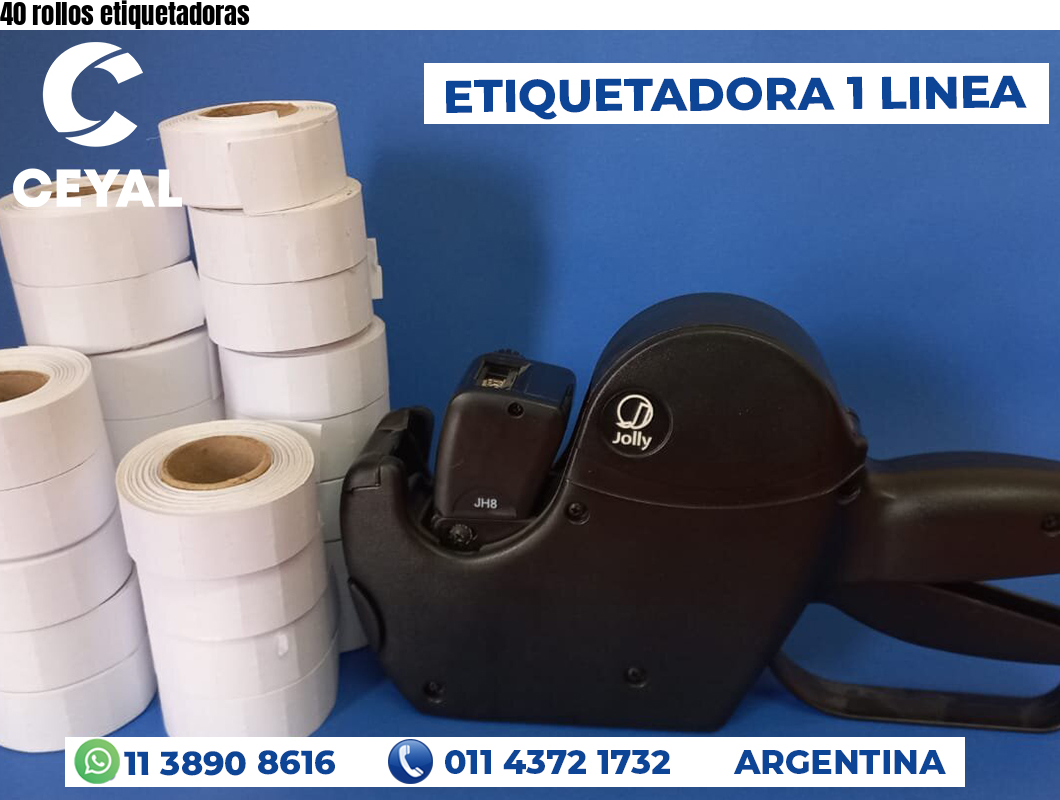 40 rollos etiquetadoras
