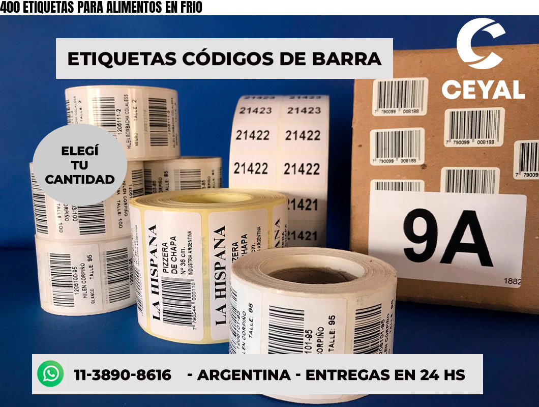 400 ETIQUETAS PARA ALIMENTOS EN FRIO