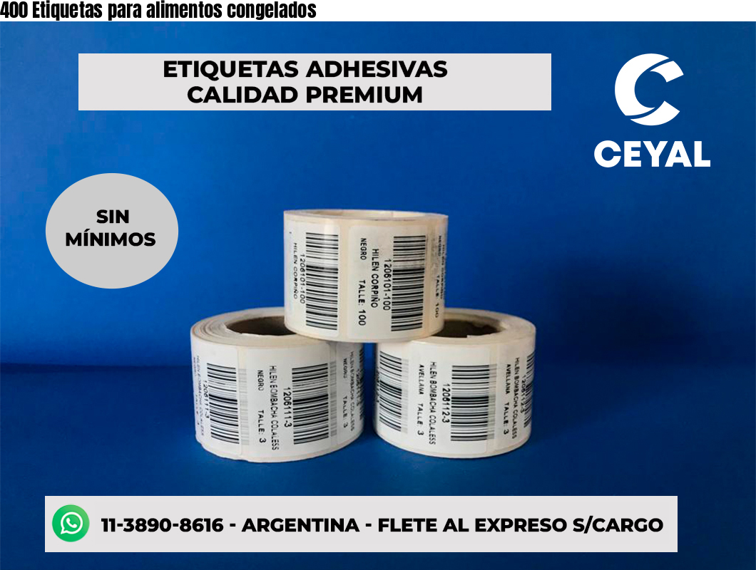 400 Etiquetas para alimentos congelados