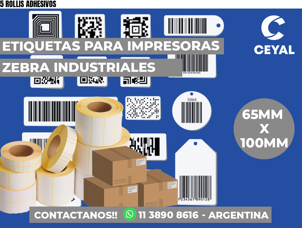 5 ROLLIS ADHESIVOS