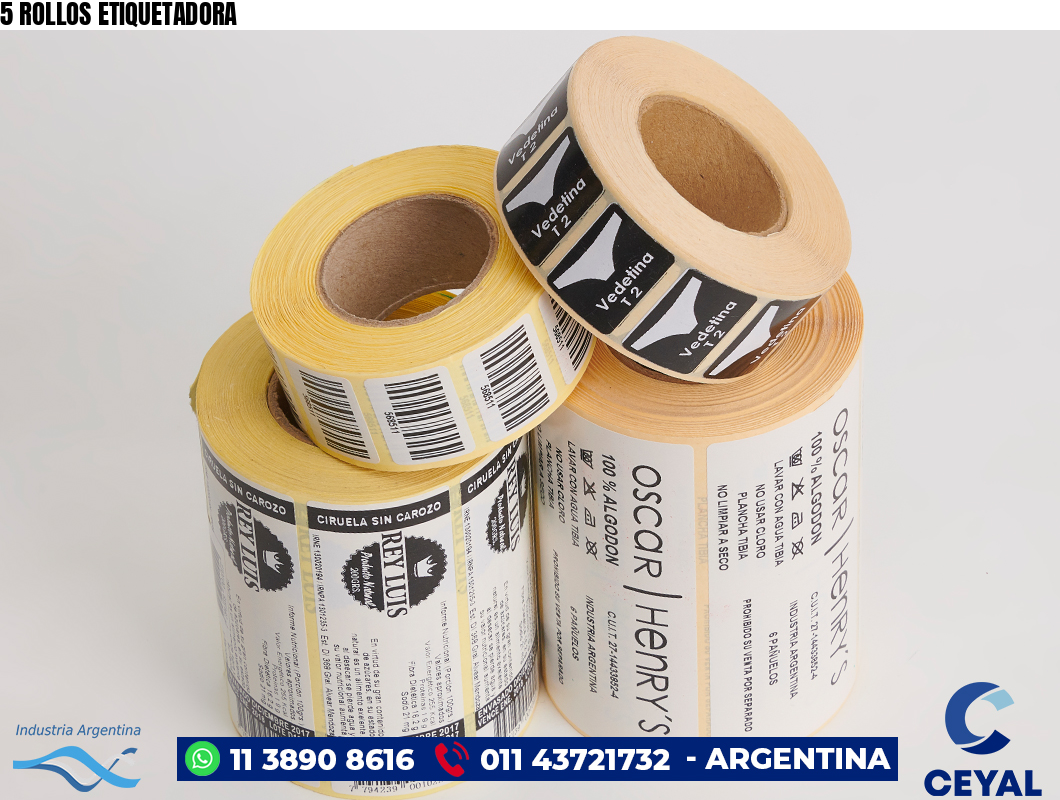 5 ROLLOS ETIQUETADORA