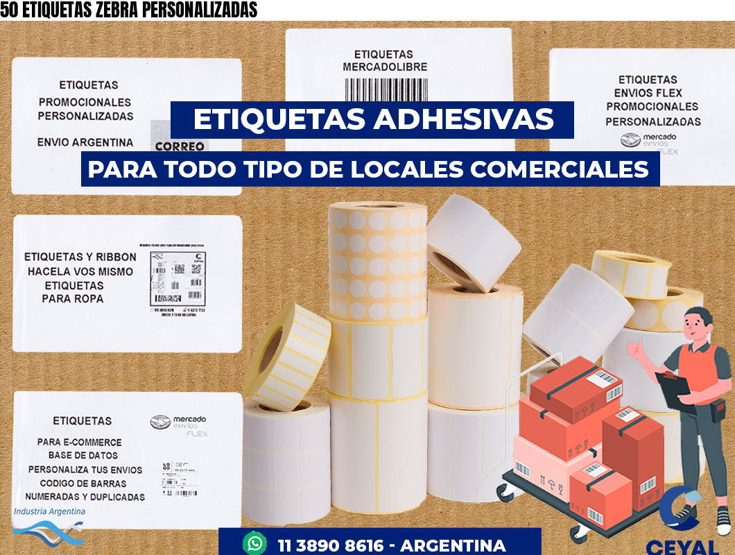 50 ETIQUETAS ZEBRA PERSONALIZADAS