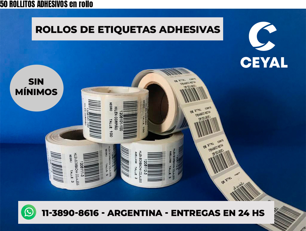50 ROLLITOS ADHESIVOS en rollo