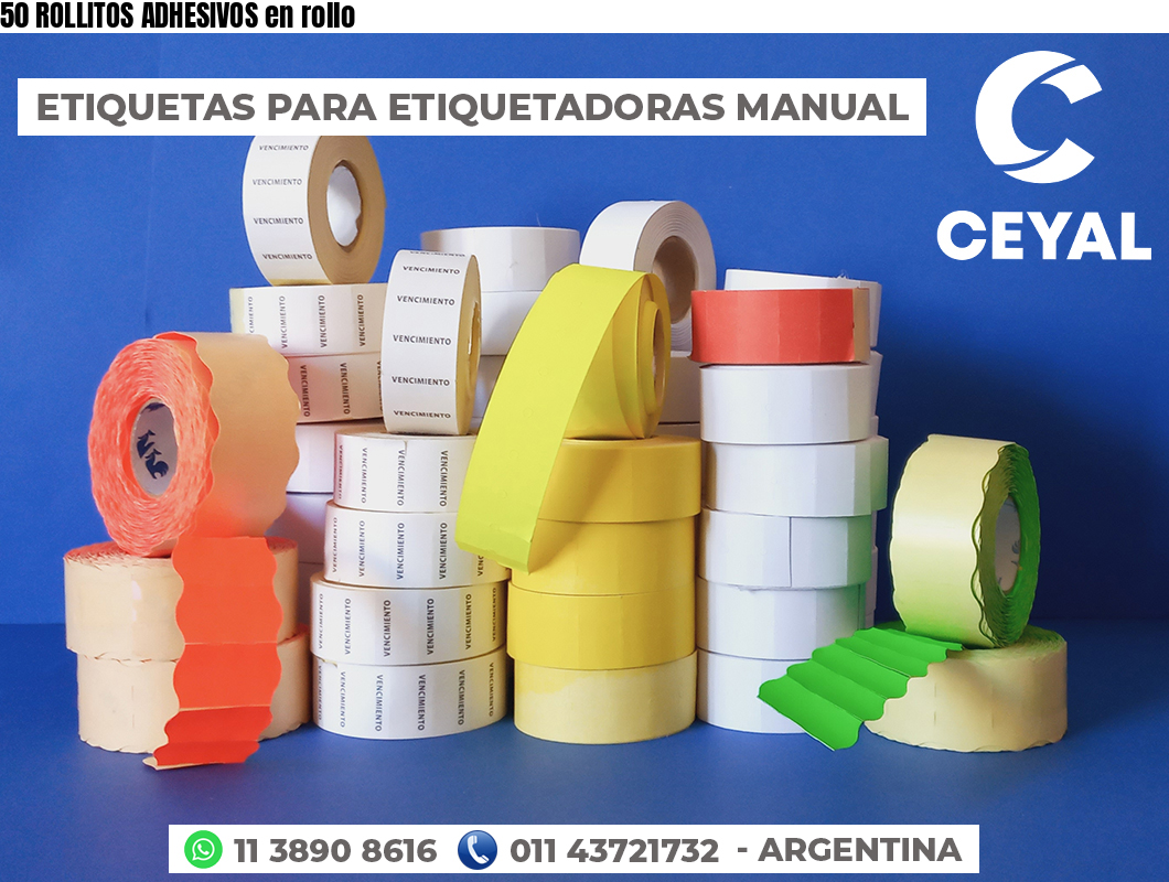 50 ROLLITOS ADHESIVOS en rollo