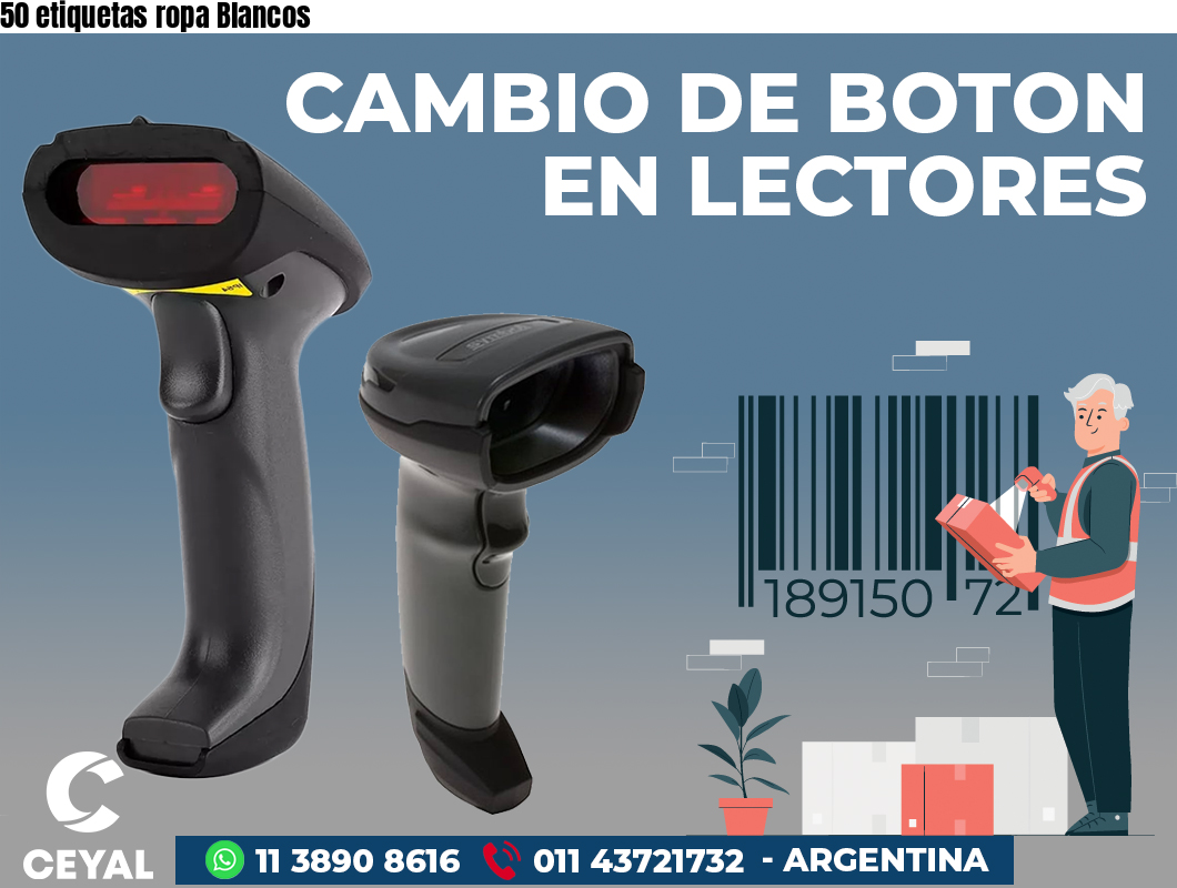 50 etiquetas ropa Blancos