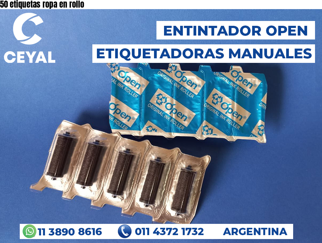 50 etiquetas ropa en rollo