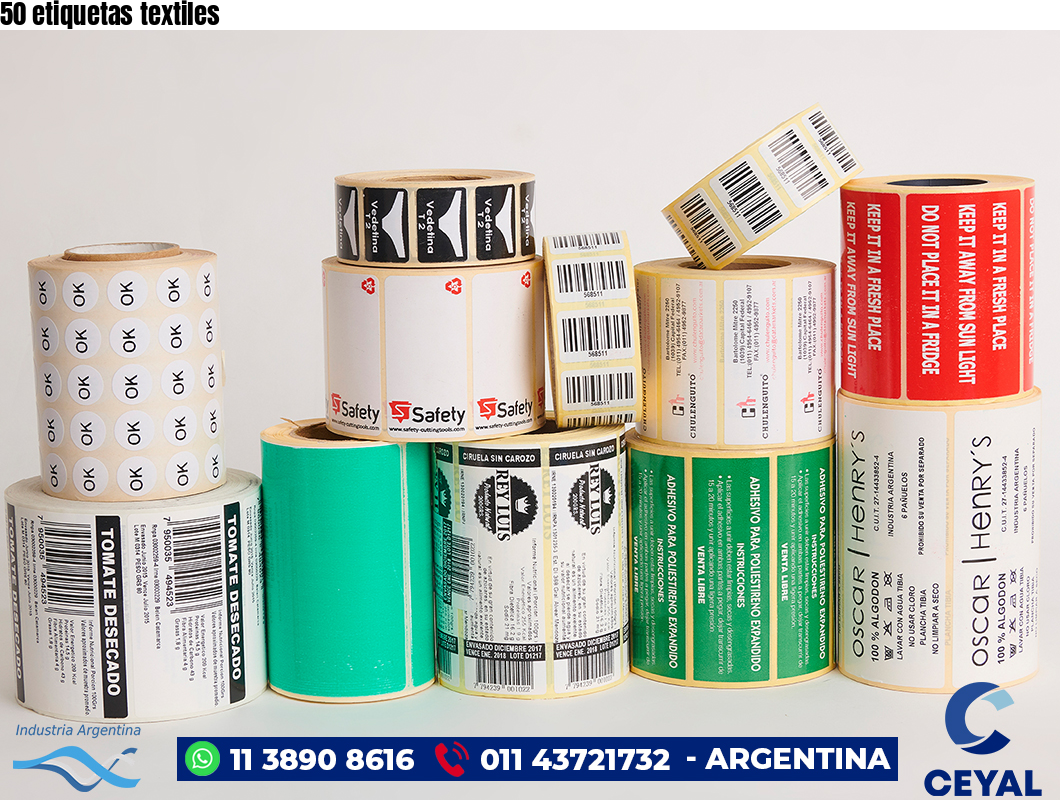 50 etiquetas textiles
