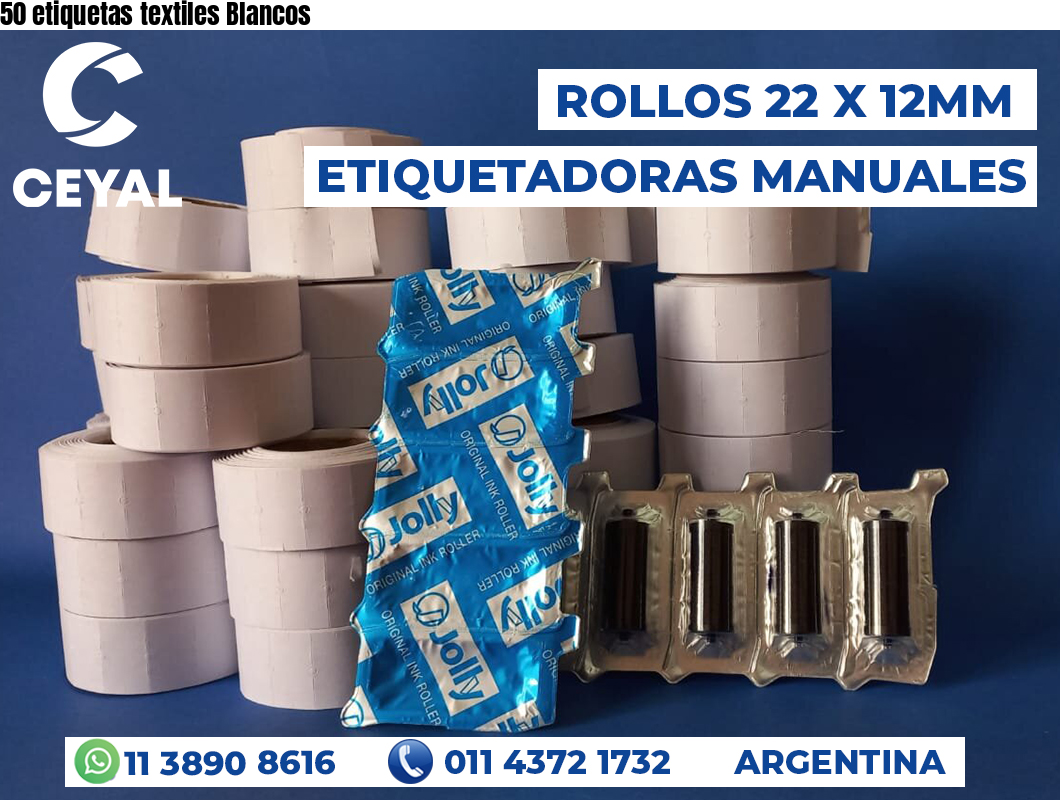 50 etiquetas textiles Blancos