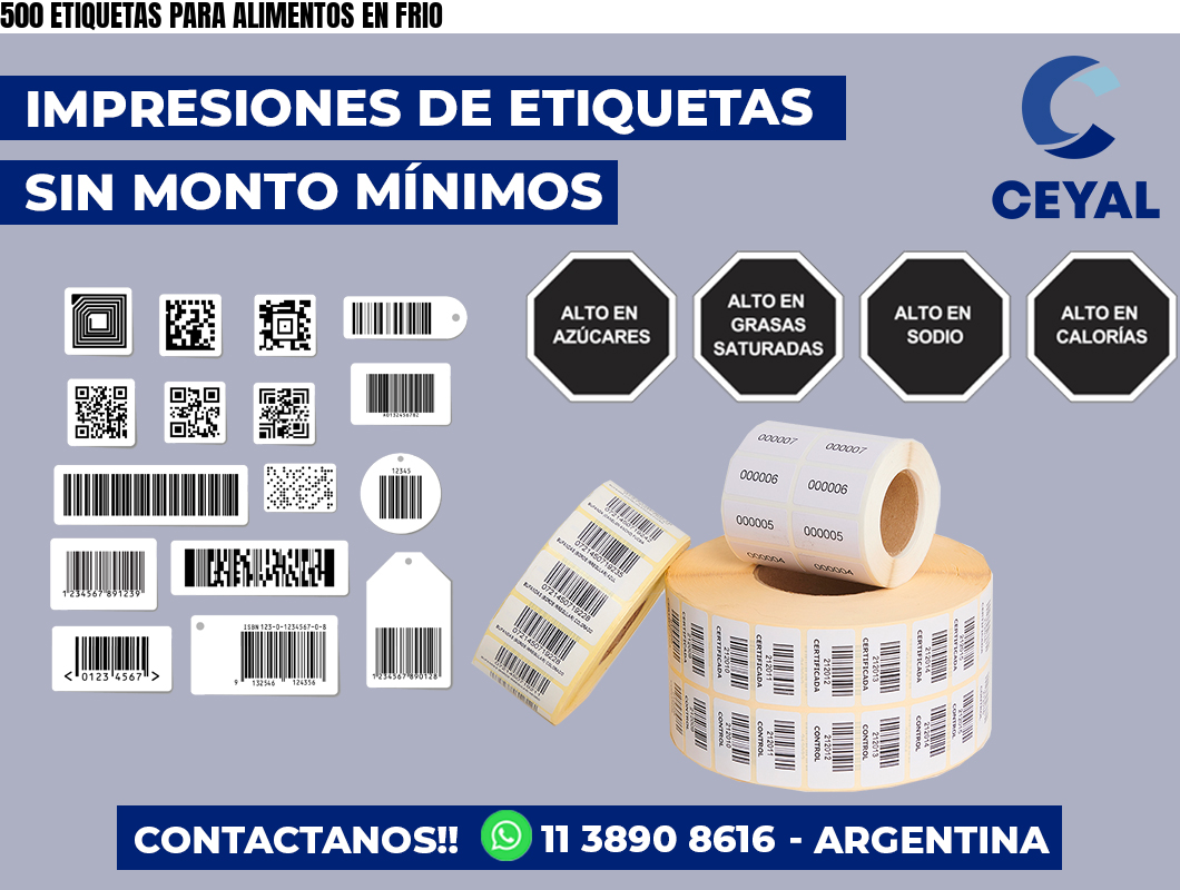 500 ETIQUETAS PARA ALIMENTOS EN FRIO