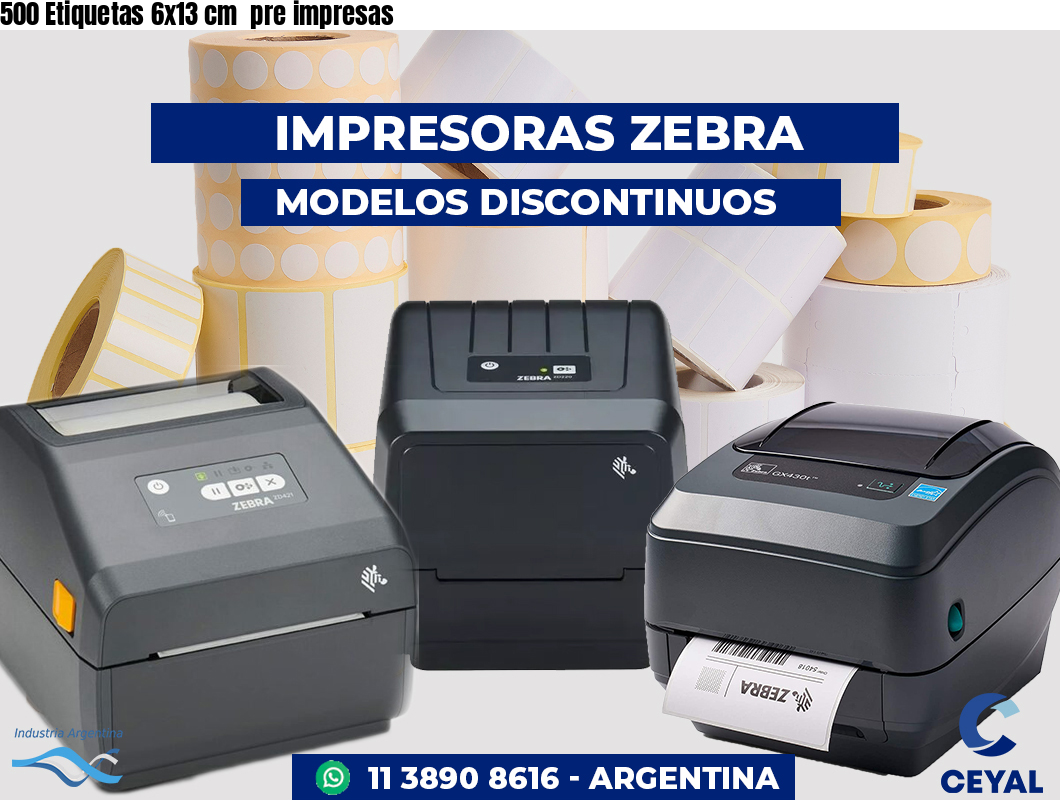 500 Etiquetas 6x13 cm  pre impresas