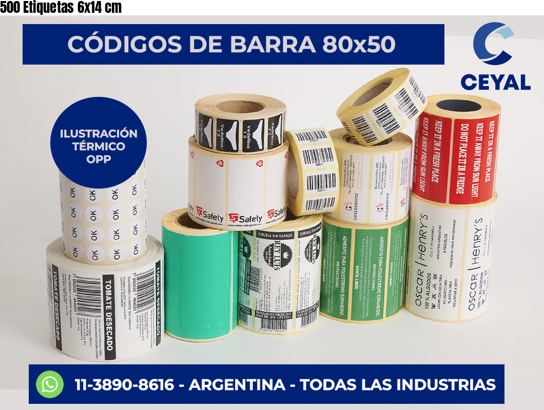 500 Etiquetas 6×14 cm