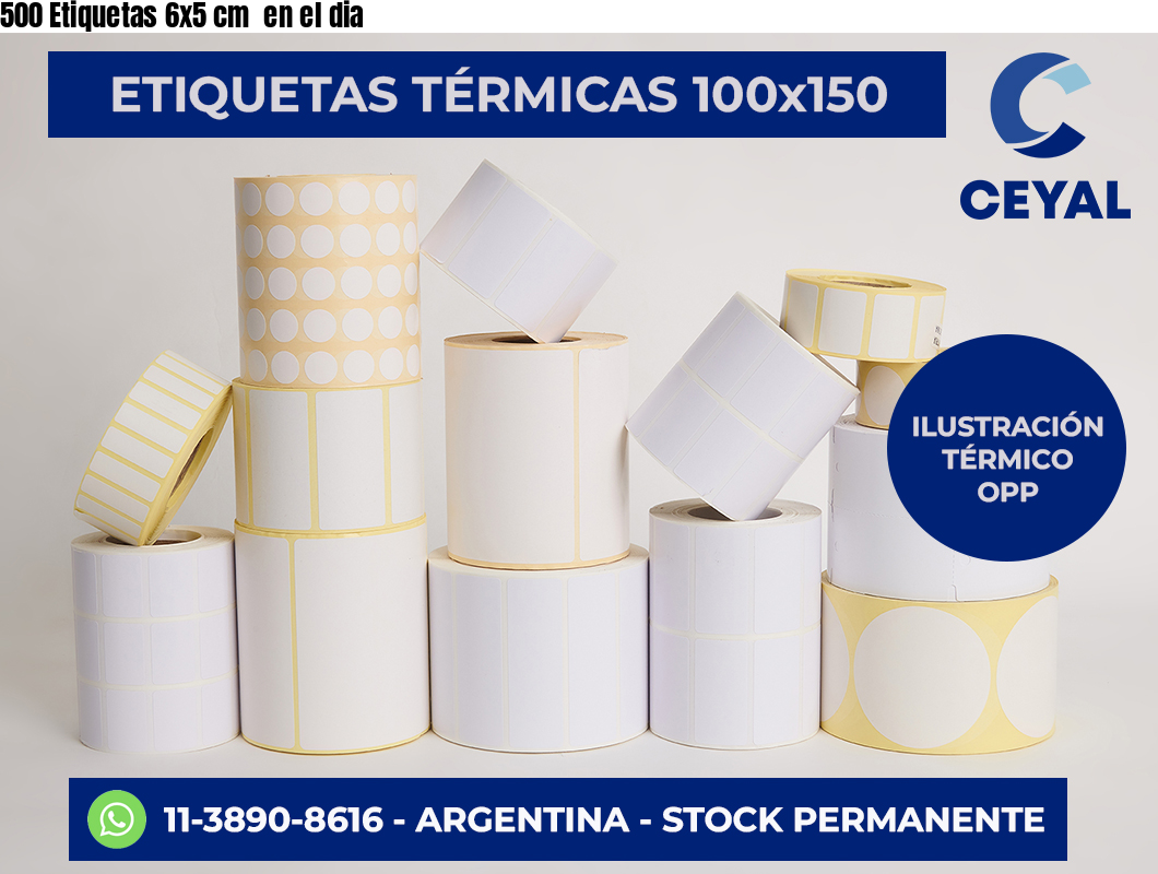 500 Etiquetas 6×5 cm  en el dia