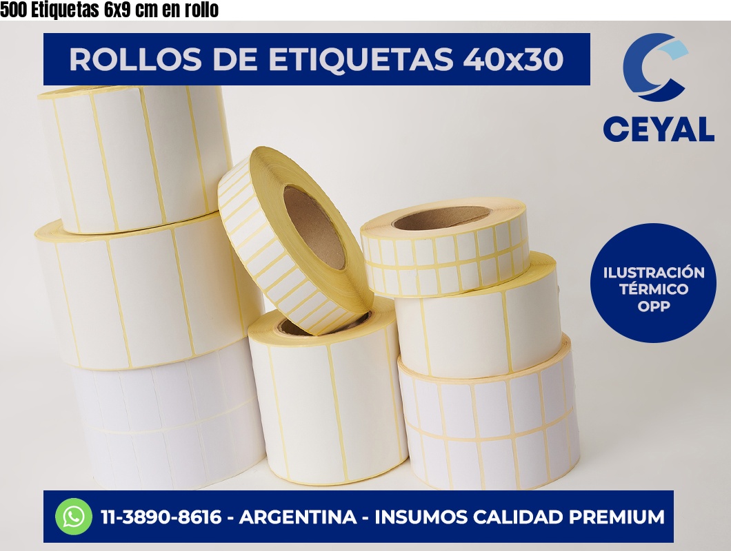 500 Etiquetas 6×9 cm en rollo