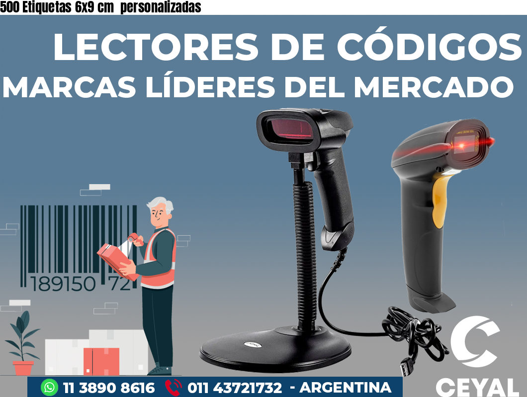 500 Etiquetas 6x9 cm  personalizadas