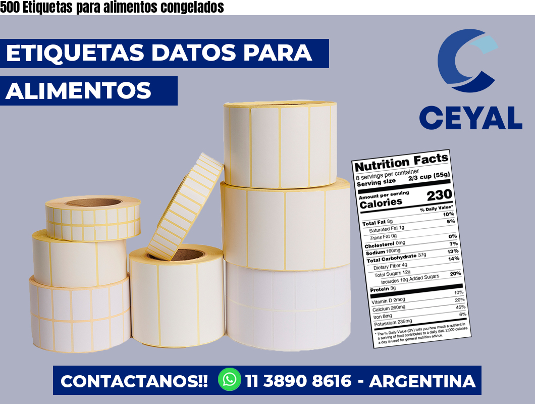 500 Etiquetas para alimentos congelados