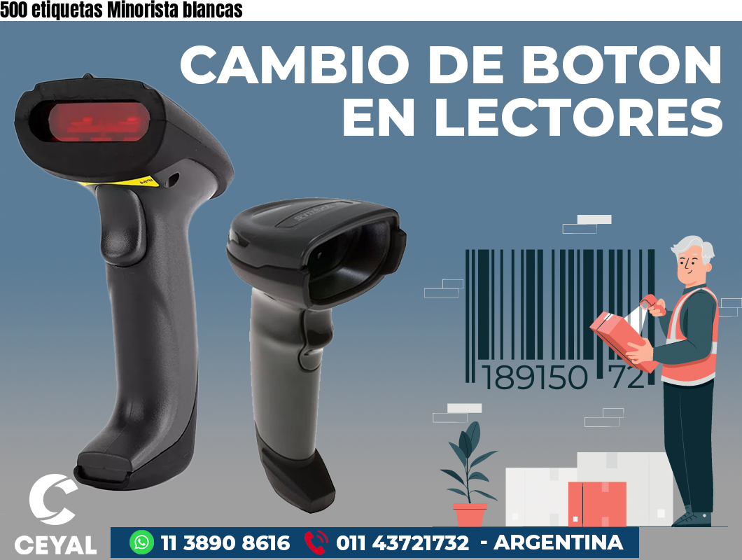 500 etiquetas Minorista blancas