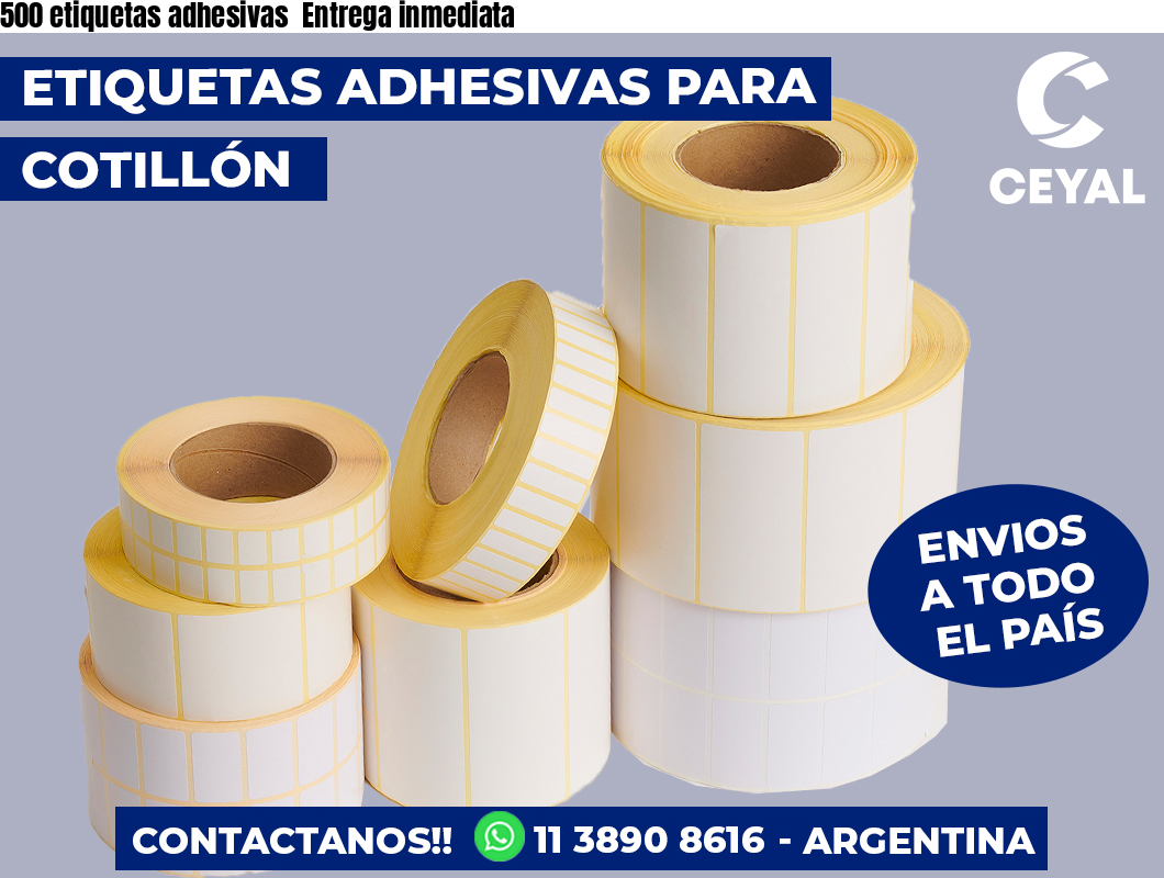 500 etiquetas adhesivas  Entrega inmediata