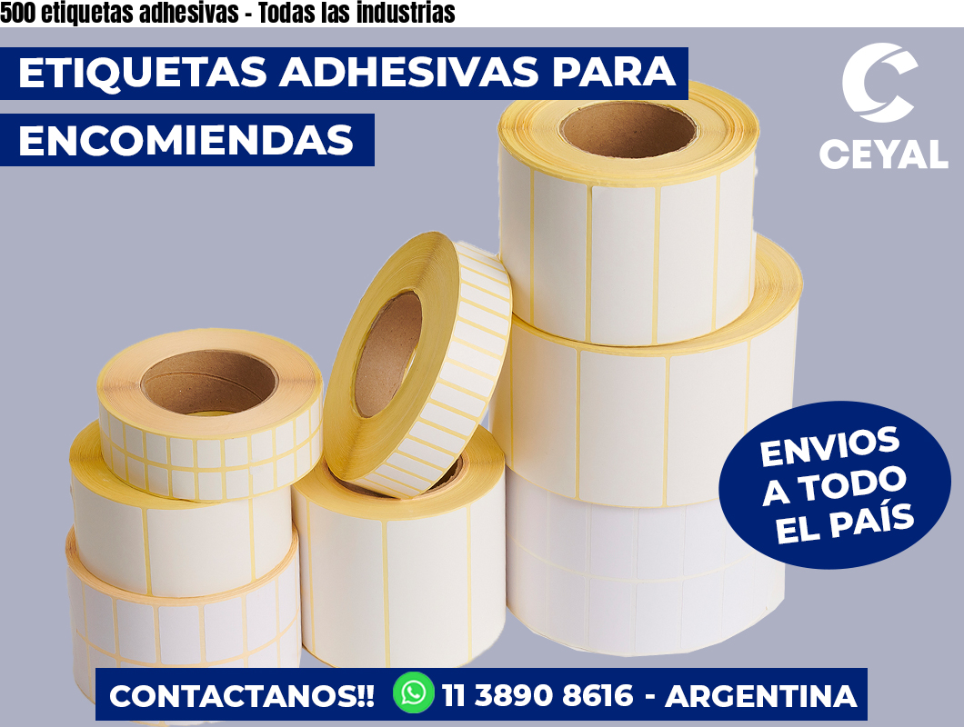 500 etiquetas adhesivas - Todas las industrias