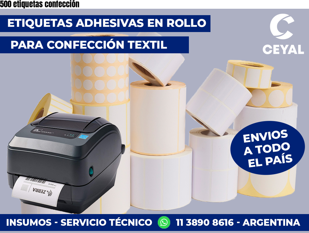 500 etiquetas confección