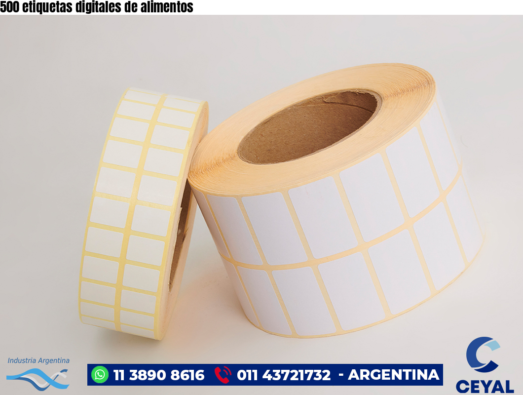 500 etiquetas digitales de alimentos