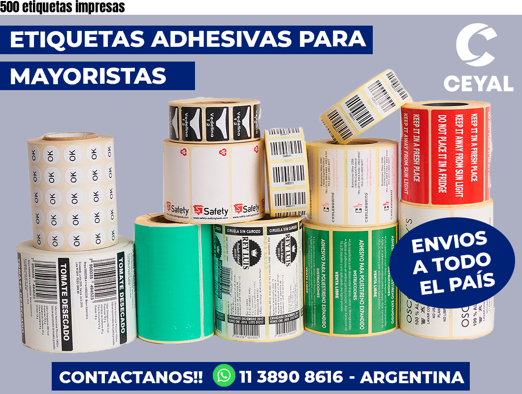 500 etiquetas impresas