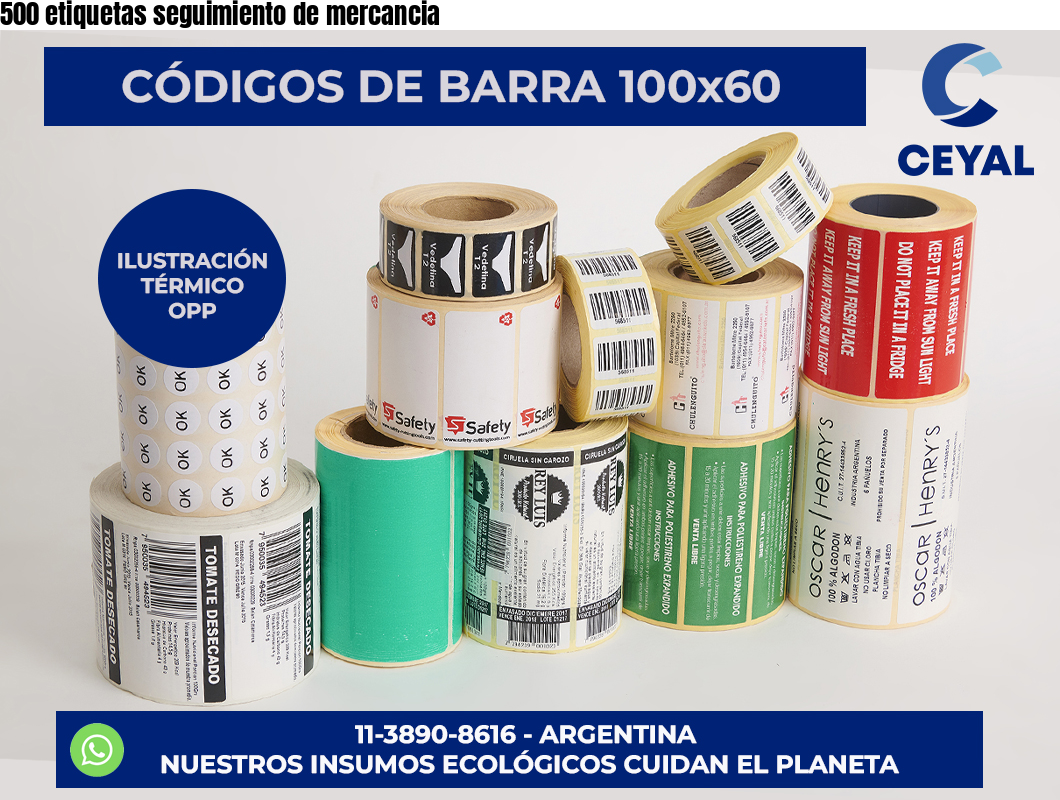 500 etiquetas seguimiento de mercancia