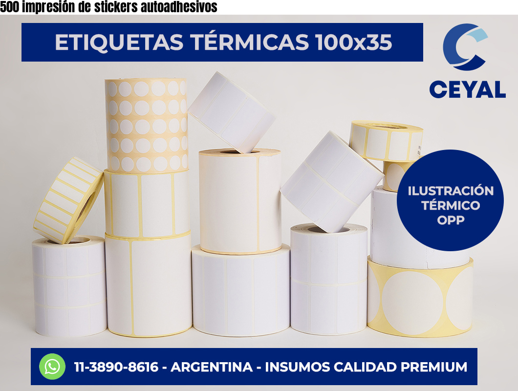 500 impresión de stickers autoadhesivos