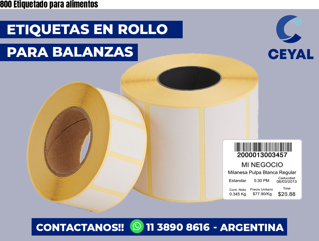 800 Etiquetado para alimentos